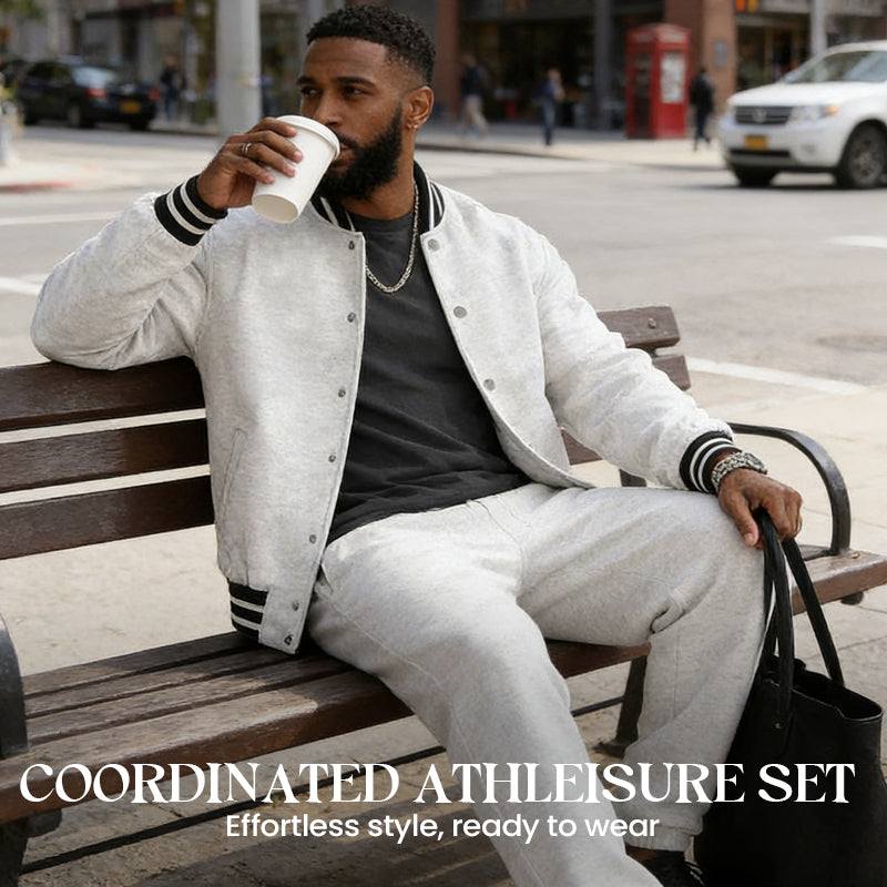 🔥🧥 Zweiteiliger Bomberjacken-Trainingsanzug: 50% Rabatt! ⏰👖 Stylischer Freizeit-Look aus hochwertiger Baumwoll-Mischung. Ideal für Sport & Alltag. Jetzt sparen!