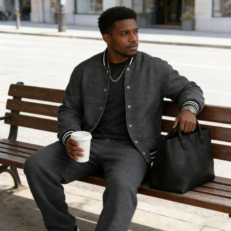 🔥🧥 Zweiteiliger Bomberjacken-Trainingsanzug: 50% Rabatt! ⏰👖 Stylischer Freizeit-Look aus hochwertiger Baumwoll-Mischung. Ideal für Sport & Alltag. Jetzt sparen!