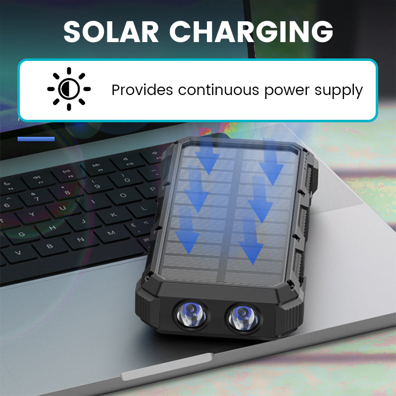 🔥🔋 Solarpowerbank 20.000 mAh – Robust & wetterfest, lädt 3 Geräte gleichzeitig, ideal für Camping & Outdoor-Abenteuer. ☀️🔌 Ohne Steckdose autark unterwegs.