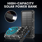 🔥🔋 Solarpowerbank 20.000 mAh – Robust & wetterfest, lädt 3 Geräte gleichzeitig, ideal für Camping & Outdoor-Abenteuer. ☀️🔌 Ohne Steckdose autark unterwegs.