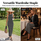 🧵👗 Ärmelloses Rippstrickkleid im Streifen-Design ✨👚 Perfekt für den Sommer: atmungsaktiv, figurbetont & vielseitig kombinierbar. Ideal für Büro oder Freizeit. Jetzt entdecken!