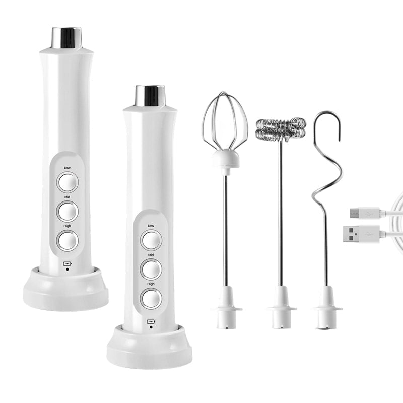 🥛⚡ Elektrischer Milchaufschäumer Set, kabellos & wiederaufladbar mit 3 Rührbesen 🍶✨ – für perfekten Milchschaum, heiße Schokolade & Ei-Schaum – schnell & vielseitig