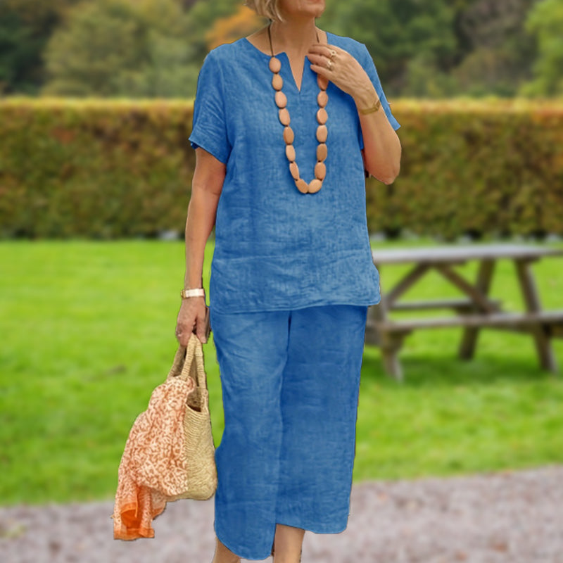 🌊☀️ Leichtes Sommer-Set: Kurzarmhemd & luftige Hose mit elastischem Bund 🍃👖 Perfekt für heiße Tage im Urlaub oder zu Hause. Ideal für lässige Sommeroutfits mit maximalem Tragekomfort.