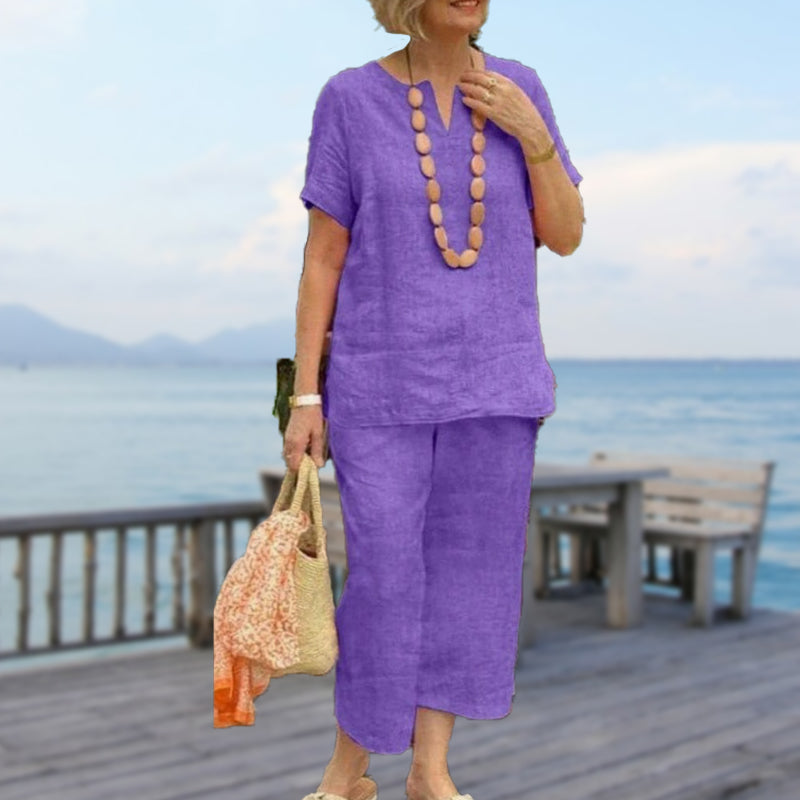 🌊☀️ Leichtes Sommer-Set: Kurzarmhemd & luftige Hose mit elastischem Bund 🍃👖 Perfekt für heiße Tage im Urlaub oder zu Hause. Ideal für lässige Sommeroutfits mit maximalem Tragekomfort.