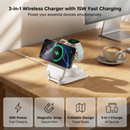 🔥📱 3-in-1 Klappbares MagSafe-Ladegerät 🔋⚡ Schnellladen für iPhone, Apple Watch & AirPods – kabellos, kompakt, reisefreundlich