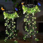 🌿💡 Solar Hängepflanze mit LED – 🌙💚 automatisch leuchtender Efeu, wetterfest, ohne Gießen & Strom, für Terrasse & Balkon