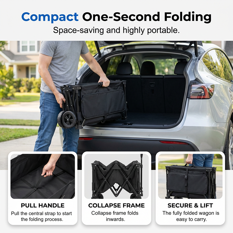 🛒🏕️ Faltbarer Bollerwagen – Riesen Volumen, leichter Camping Handwagen ⛰️🚀 | 50% Rabatt, nur 3 Tage!