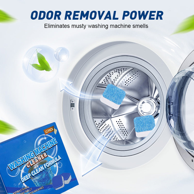 🧼💨 Waschtabs für blitzsaubere Maschine – Ohne Rückstände, ohne Gerüche 🚀🧺 12er Pack, 180g – Tiefenreinigung von Trommel & Dichtungen, entfernt Bakterien & Gerüche, für alle Waschmaschinen geeignet.