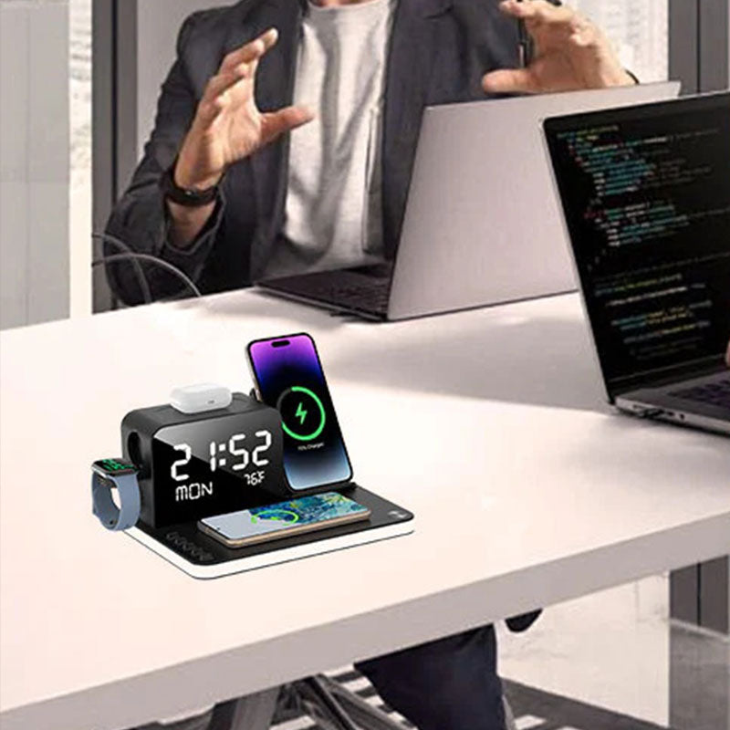 🔋⚡ 7-in-1 Kabellose Ladestation 📱🎧 Für Smartwatch, Kopfhörer & Smartphone – Alle Geräte gleichzeitig laden. Kein Kabelchaos, volle Kompatibilität.