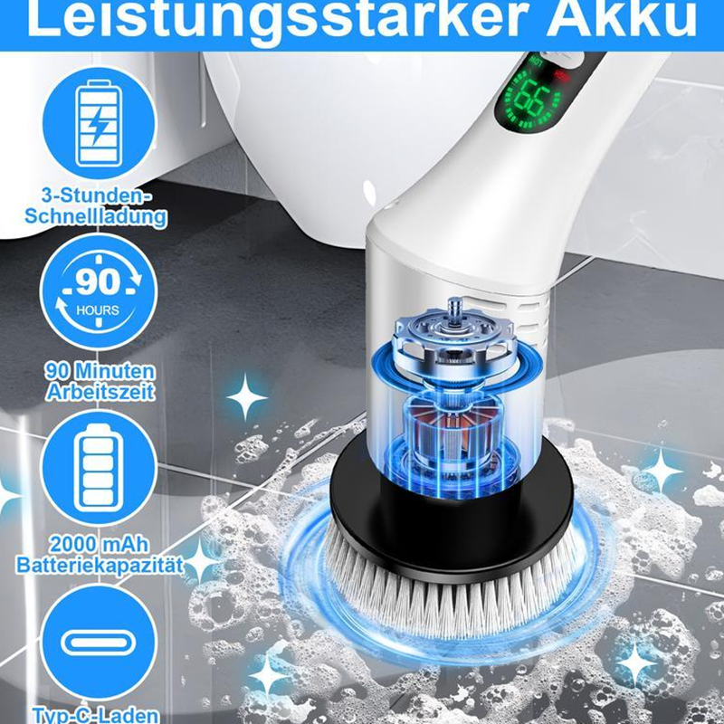 🧼✨ Verbesserte elektrische Rotationsreinigungsbürste mit LED-Display 💦🔋 – 50% Rabatt! Für porentiefe Reinigung, 3 Geschwindigkeiten, wasserdicht. Ideal für Gesicht & Bad.