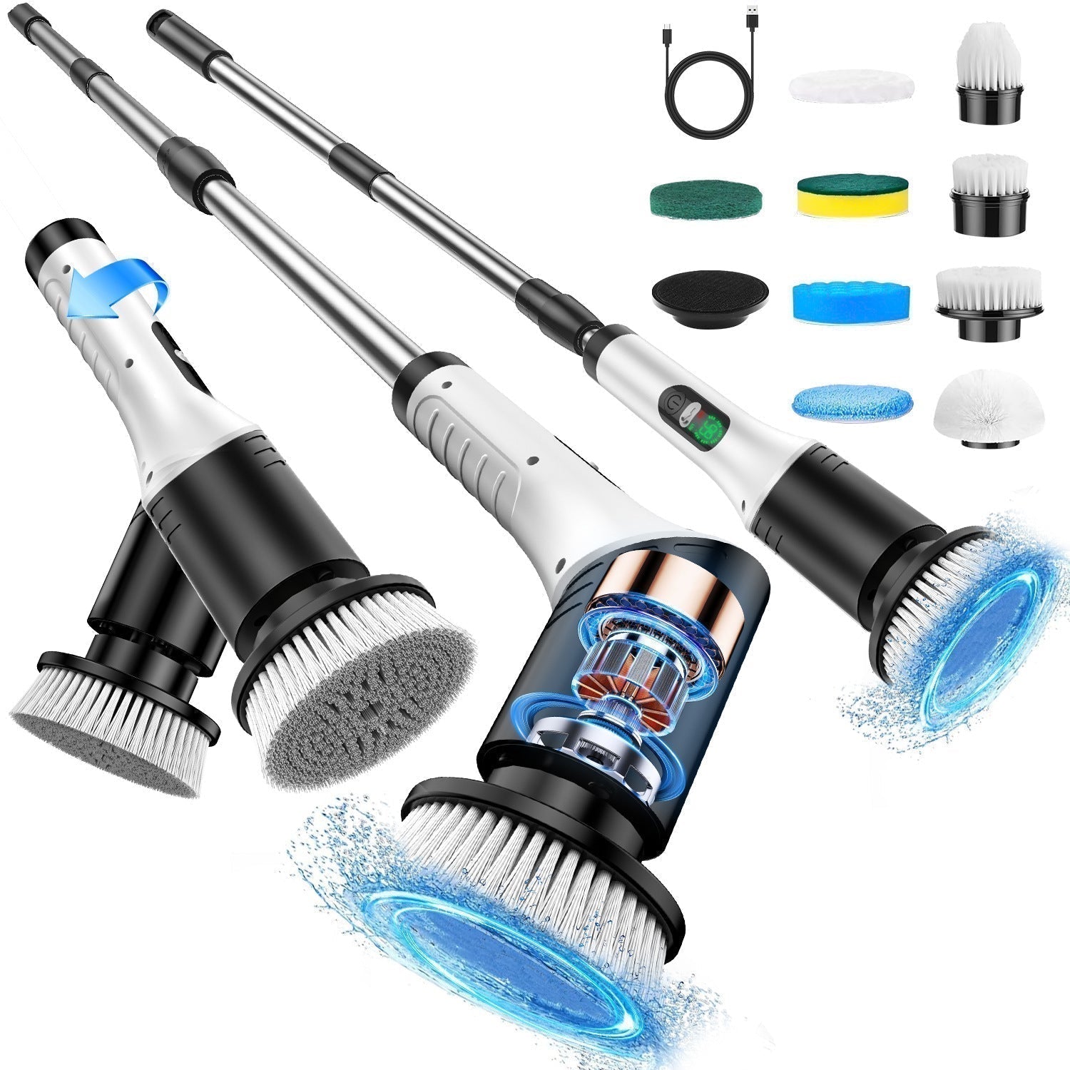 🧼✨ Verbesserte elektrische Rotationsreinigungsbürste mit LED-Display 💦🔋 – 50% Rabatt! Für porentiefe Reinigung, 3 Geschwindigkeiten, wasserdicht. Ideal für Gesicht & Bad.