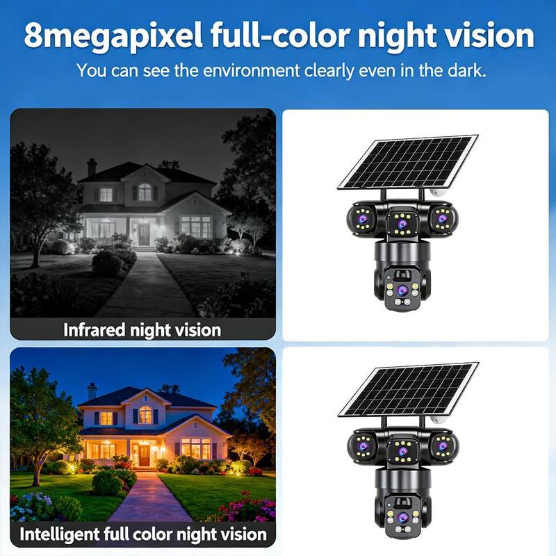 🔎📷 50% RABATT! 6K 9MP 3-Linsen Kamera – 10x Zoom, 360° PTZ, Farb-Nachtsicht 🌙🔍 IP66 wasserdicht – Rundumschutz ohne toten Winkel