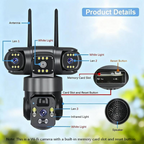 🔎📷 50% RABATT! 6K 9MP 3-Linsen Kamera – 10x Zoom, 360° PTZ, Farb-Nachtsicht 🌙🔍 IP66 wasserdicht – Rundumschutz ohne toten Winkel