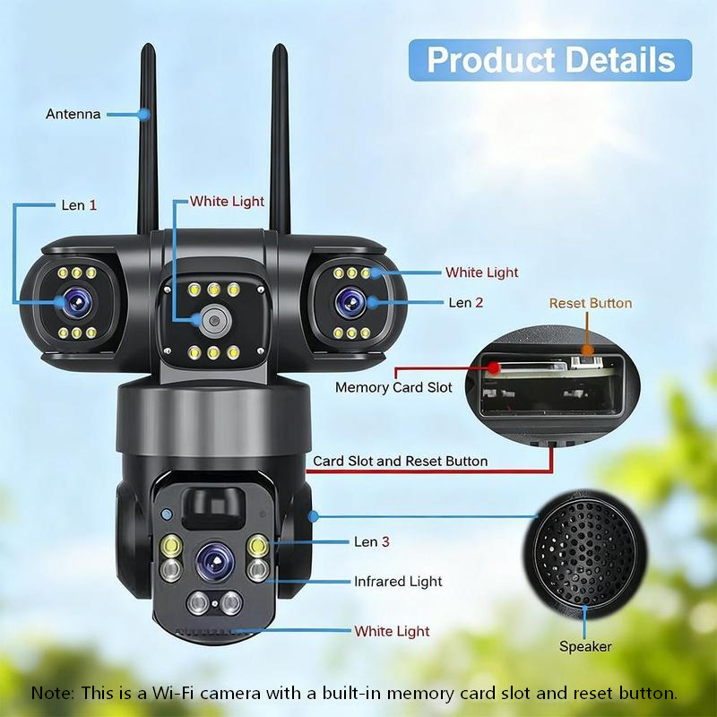 🔎📷 50% RABATT! 6K 9MP 3-Linsen Kamera – 10x Zoom, 360° PTZ, Farb-Nachtsicht 🌙🔍 IP66 wasserdicht – Rundumschutz ohne toten Winkel