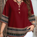 👚✨ Leichte V-Neck Bluse mit Knopfleiste – perfekt für Büro & Freizeit 🌸👌 | atmungsaktiv, knitterfrei, figurschmeichelnd | im Sale