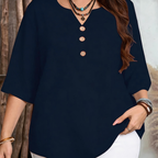 👚✨ Leichte V-Neck Bluse mit Knopfleiste – perfekt für Büro & Freizeit 🌸👌 | atmungsaktiv, knitterfrei, figurschmeichelnd | im Sale