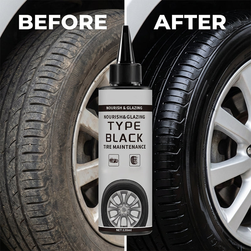 🚗✨ Tire & Trim Restorer Shine – Permanent gloss, no cracking 🛡️🔧. Für Reifen & Kunststoffteile. UV-Schutz, wasserfest, 12 Monate Halt. Einfach auftragen – wie neu!