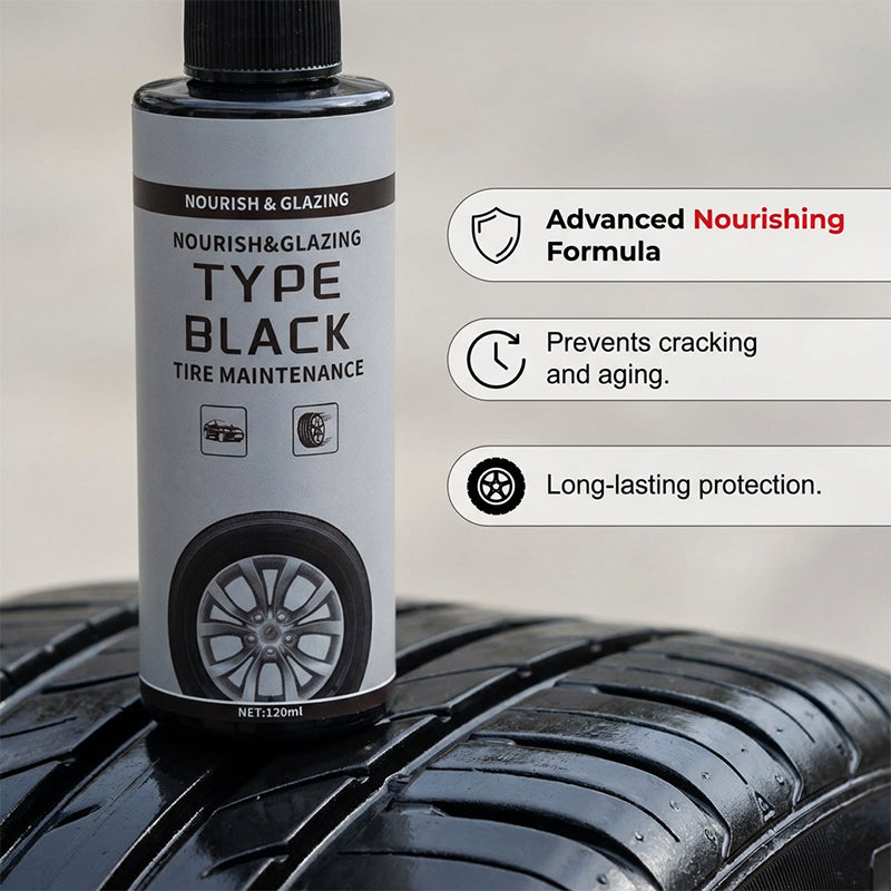 🚗✨ Tire & Trim Restorer Shine – Permanent gloss, no cracking 🛡️🔧. Für Reifen & Kunststoffteile. UV-Schutz, wasserfest, 12 Monate Halt. Einfach auftragen – wie neu!