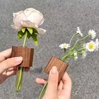 🧲🌳 Magnetische Holz-Vase mit Reagenzglas – schwebend, platzsparend, rustikal-modern 💧🔬 Ideal für Kräuter, Schnittblumen & DIY-Deko – einfach an Kühlschrank, Heizung oder Metallregal haften.