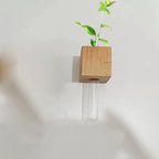 🧲🌳 Magnetische Holz-Vase mit Reagenzglas – schwebend, platzsparend, rustikal-modern 💧🔬 Ideal für Kräuter, Schnittblumen & DIY-Deko – einfach an Kühlschrank, Heizung oder Metallregal haften.