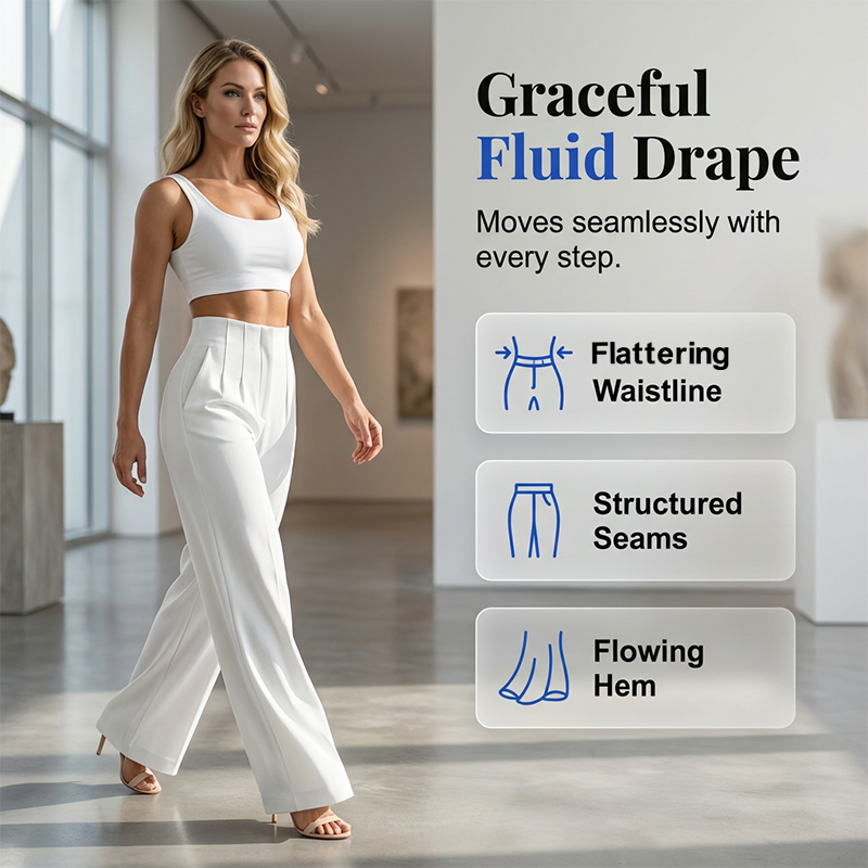 🔥👖 Damen-Freizeithose mit weitem Bein, einfarbig 🧵✨ weich, locker & perfekt für ganztägigen Tragekomfort – 50% RABATT sichern!