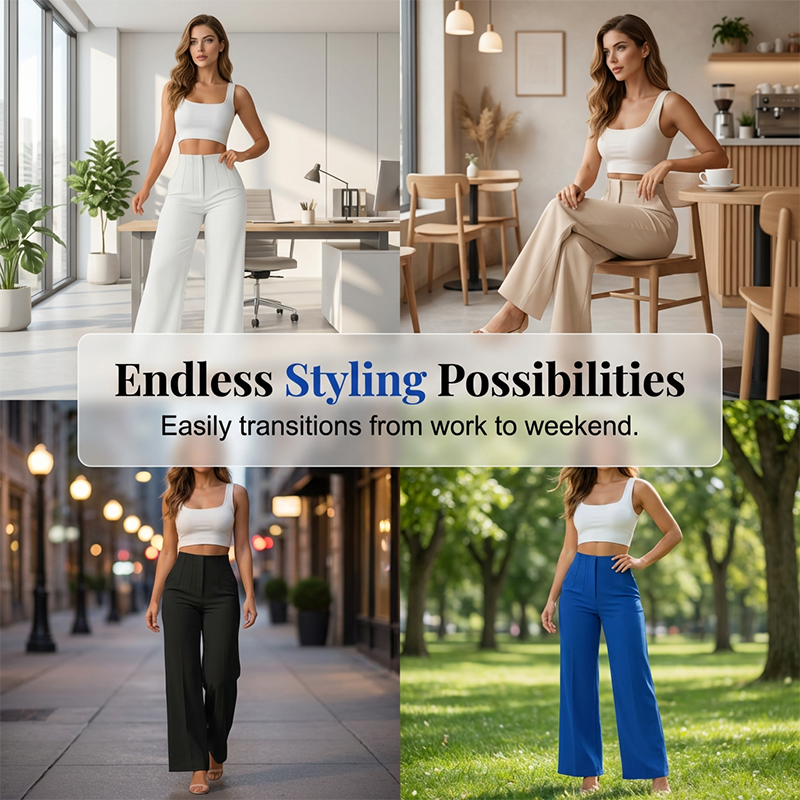 🔥👖 Damen-Freizeithose mit weitem Bein, einfarbig 🧵✨ weich, locker & perfekt für ganztägigen Tragekomfort – 50% RABATT sichern!