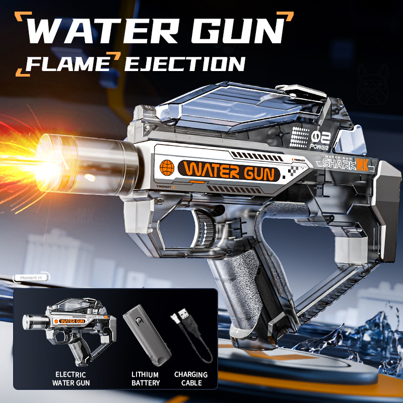 🔫⚡ Elektrische Wasserpistole mit LED-Licht & Nebeleffekt – perfekt für Wasserballonschlachten, Partys & den Garten 🌫️💥 Sofort bereit, langlebig, wiederaufladbar – Action pur für Kinder & Erwachsene!