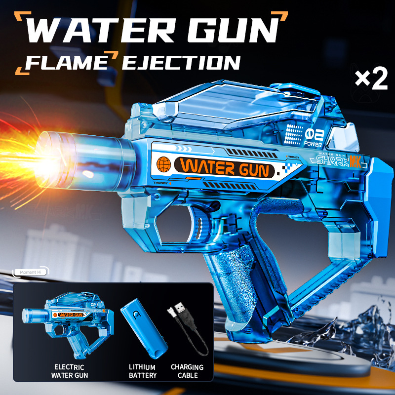 🔫⚡ Elektrische Wasserpistole mit LED-Licht & Nebeleffekt – perfekt für Wasserballonschlachten, Partys & den Garten 🌫️💥 Sofort bereit, langlebig, wiederaufladbar – Action pur für Kinder & Erwachsene!