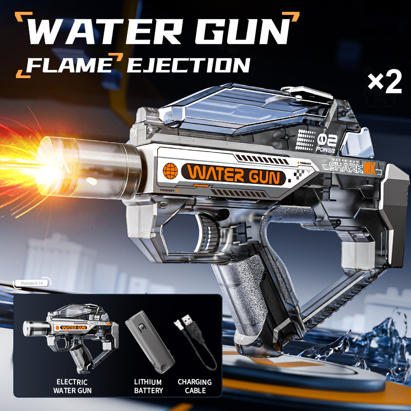 🔫⚡ Elektrische Wasserpistole mit LED-Licht & Nebeleffekt – perfekt für Wasserballonschlachten, Partys & den Garten 🌫️💥 Sofort bereit, langlebig, wiederaufladbar – Action pur für Kinder & Erwachsene!