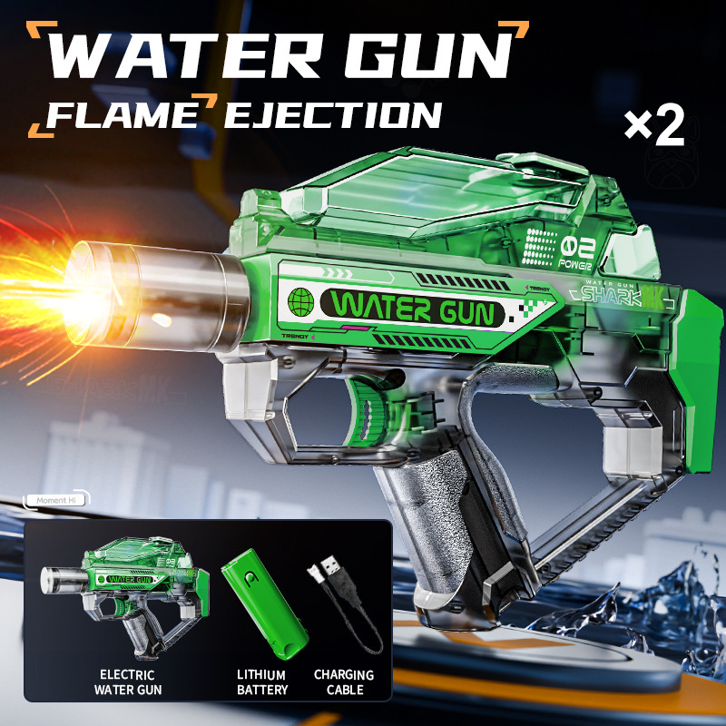 🔫⚡ Elektrische Wasserpistole mit LED-Licht & Nebeleffekt – perfekt für Wasserballonschlachten, Partys & den Garten 🌫️💥 Sofort bereit, langlebig, wiederaufladbar – Action pur für Kinder & Erwachsene!