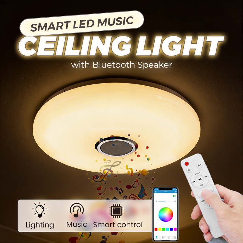 🎵💡 Smart LED Deckenleuchte mit Bluetooth-Lautsprecher – 🎶🔊 Musik & Licht kombinieren, Farbwahl per App, ideal für Wohnzimmer & Party – jetzt entdecken!