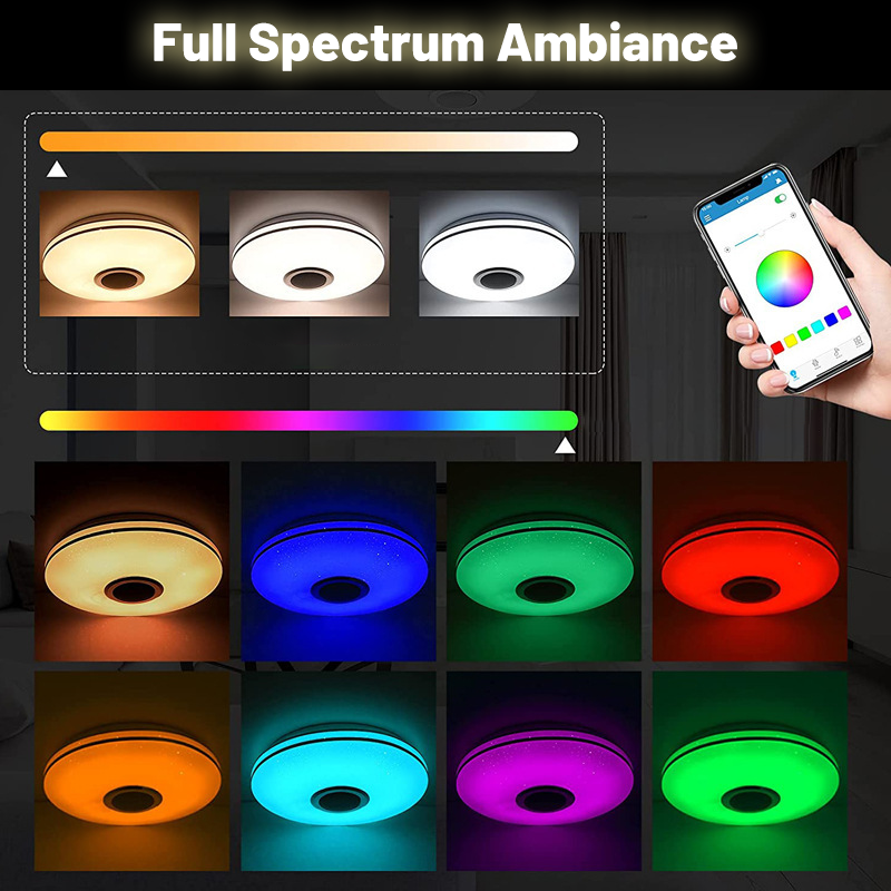 🎵💡 Smart LED Deckenleuchte mit Bluetooth-Lautsprecher – 🎶🔊 Musik & Licht kombinieren, Farbwahl per App, ideal für Wohnzimmer & Party – jetzt entdecken!
