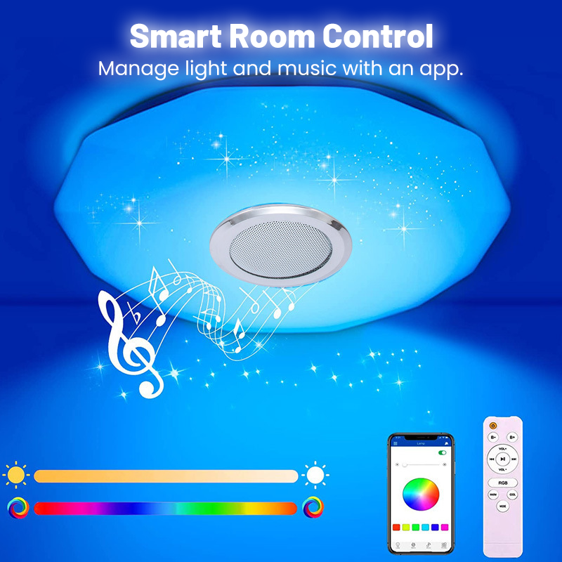 🎵💡 Smart LED Deckenleuchte mit Bluetooth-Lautsprecher – 🎶🔊 Musik & Licht kombinieren, Farbwahl per App, ideal für Wohnzimmer & Party – jetzt entdecken!