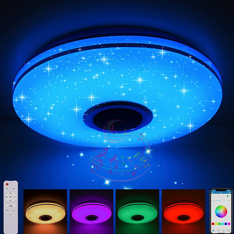 🎵💡 Smart LED Deckenleuchte mit Bluetooth-Lautsprecher – 🎶🔊 Musik & Licht kombinieren, Farbwahl per App, ideal für Wohnzimmer & Party – jetzt entdecken!