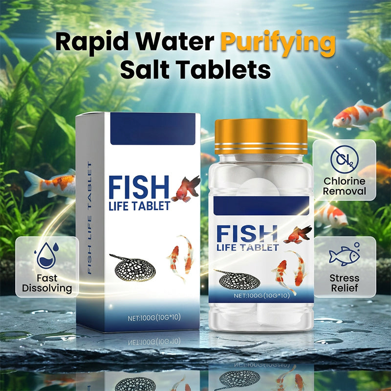 🧼💧 Aquarien-Konditionierungssalztabletten – 🐟⚡ sauberes Wasser, weniger Stress, gesündere Fische. 3-in-1-Wirkung: Klärung + Keimfreiheit + Kiemenschutz. Ideal für Süßwasseraquarien. Jetzt sparen: 2 Packungen zum Preis von 1!