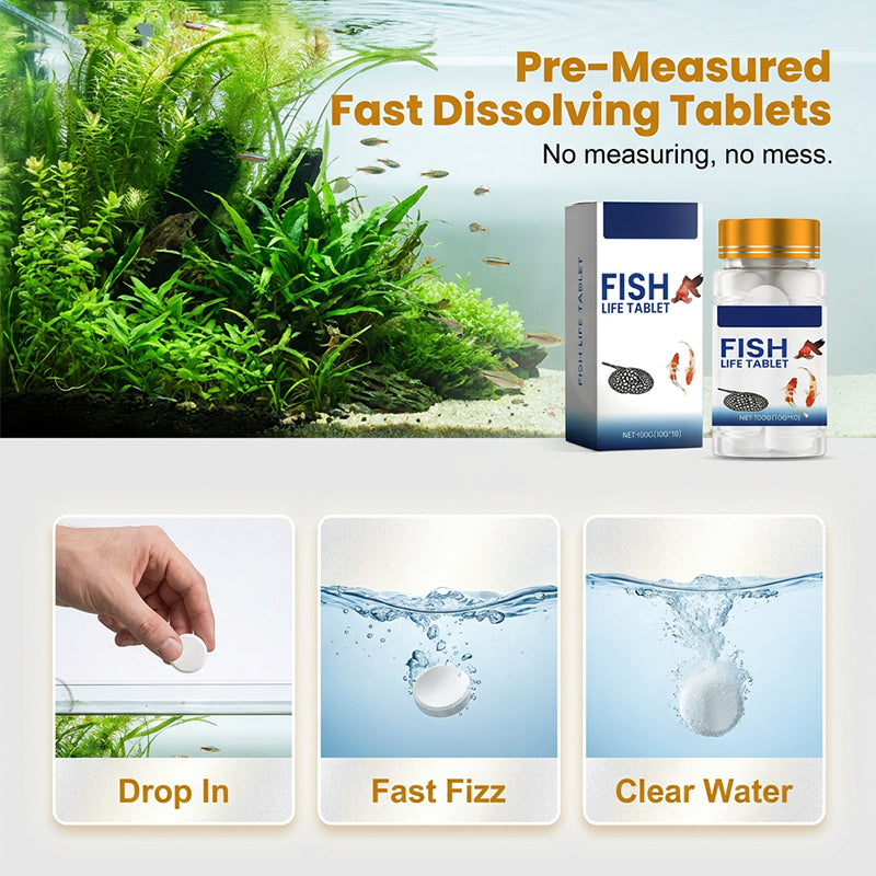 🧼💧 Aquarien-Konditionierungssalztabletten – 🐟⚡ sauberes Wasser, weniger Stress, gesündere Fische. 3-in-1-Wirkung: Klärung + Keimfreiheit + Kiemenschutz. Ideal für Süßwasseraquarien. Jetzt sparen: 2 Packungen zum Preis von 1!