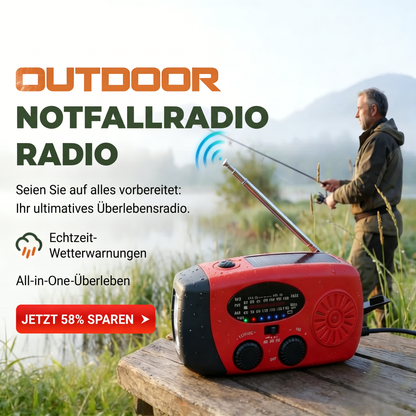 🏕️ 📻 Careluxpro Multifunktionales Tragbares Solar-Notfallradio – Powerbank, Handkurbel & Katastrophenvorsorge