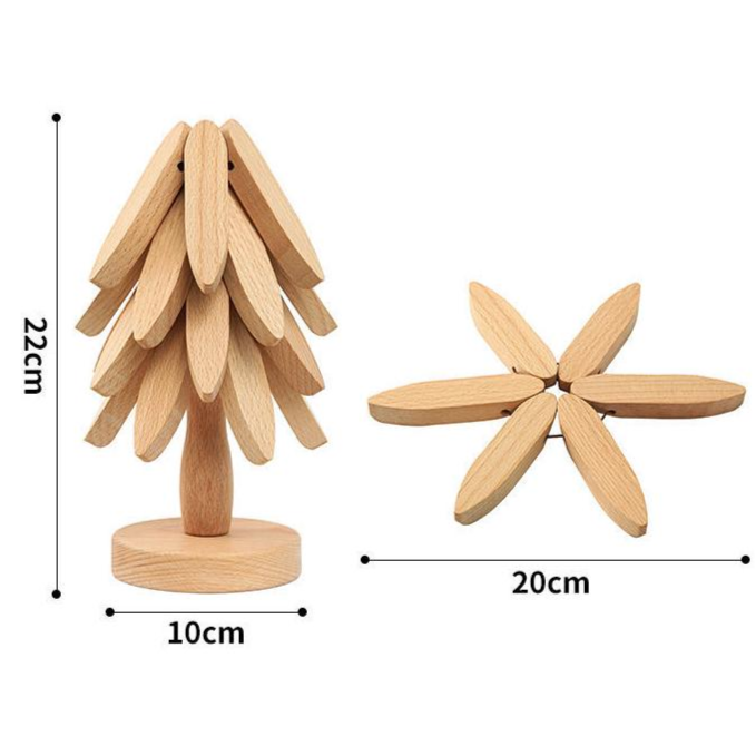 🧑‍🎄Heißer Weihnachtsverkauf - 61 % Rabatt🎄🎄Isolierte Untersetzer Massivholz-Weihnachtsbaum-Untersetzer
