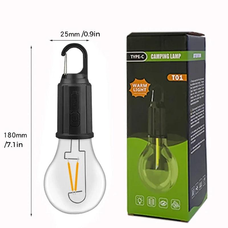 🏕️💡 Solare Campinglaterne mit Haken & Clip, 3 Leuchtmodi, USB-C wiederaufladbar 🔋✨ – wasserdicht, kompakt für Wandern & Outdoor-Abenteuer