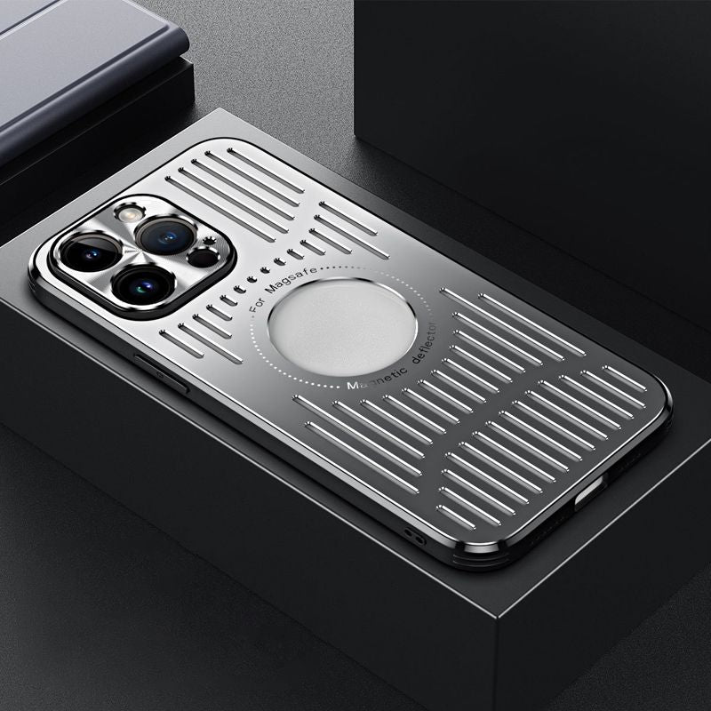 Pousbo® Hohle, sturzsichere und wärmeableitende Tasche aus Aluminiumlegierung für iPhone