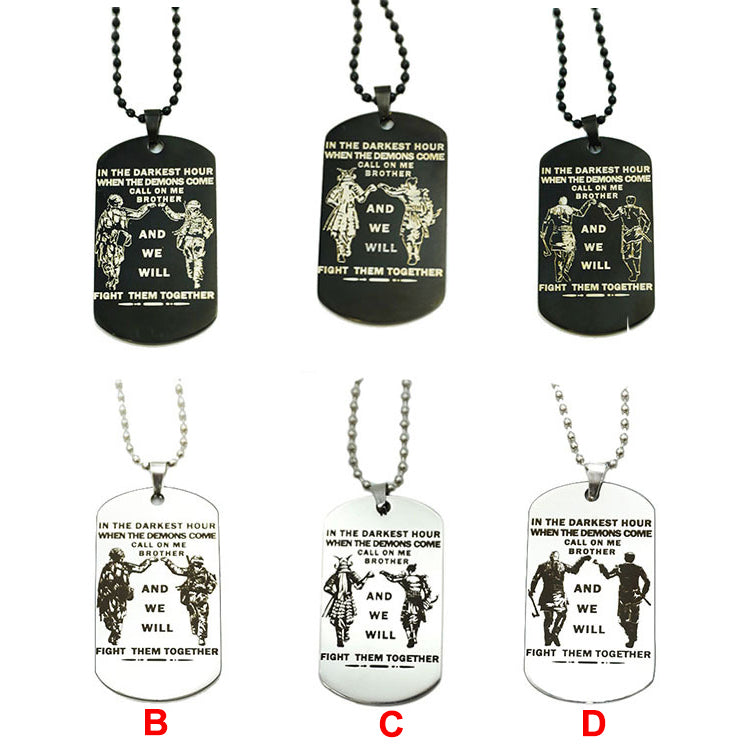 Ein Stück gravierter Bruder-Tag