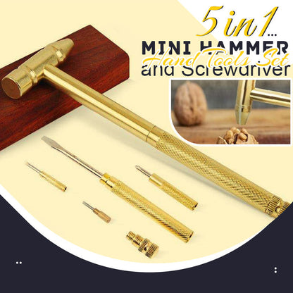 Ideales Geschenk - 5 in 1 Mini-Hammer- und Schraubendreher-Handwerkzeug-Set