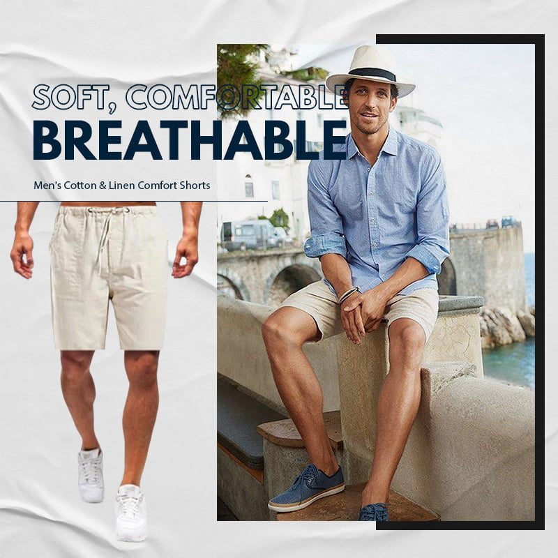 Bequeme Shorts für Herren aus Baumwolle und Leinen