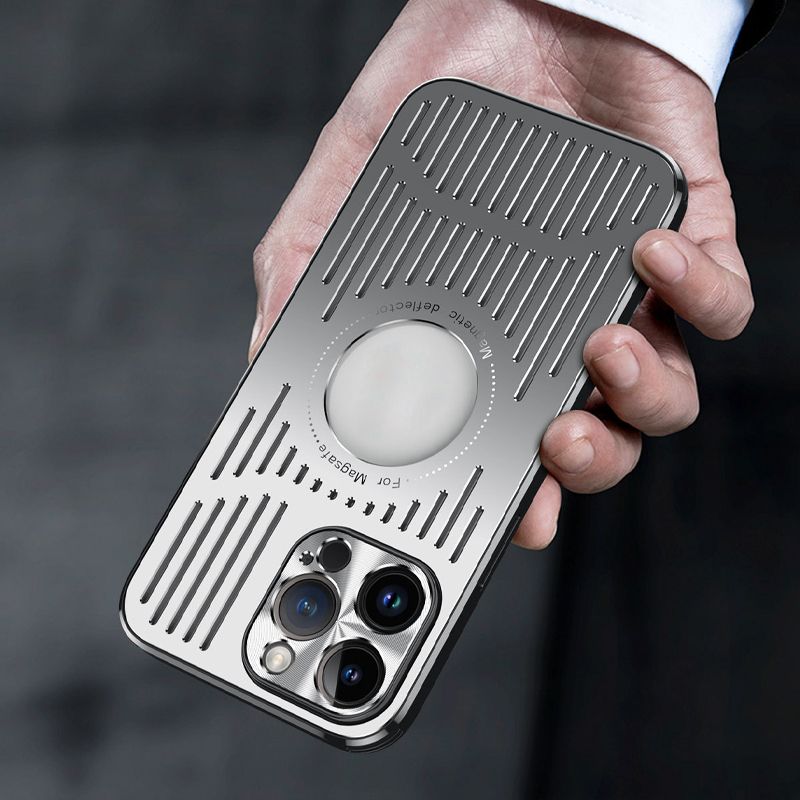 Pousbo® Hohle, sturzsichere und wärmeableitende Tasche aus Aluminiumlegierung für iPhone