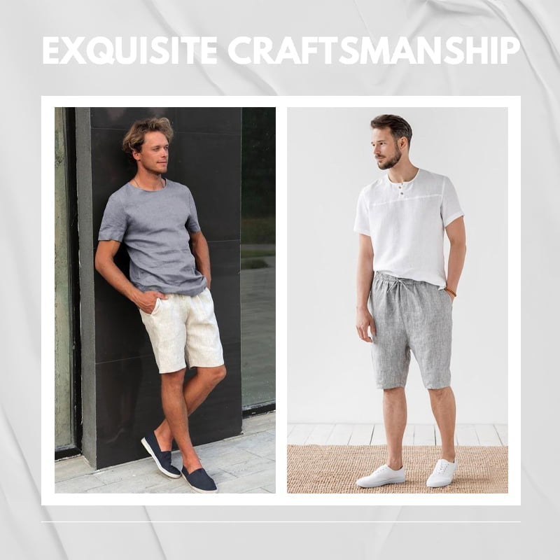 Bequeme Shorts für Herren aus Baumwolle und Leinen