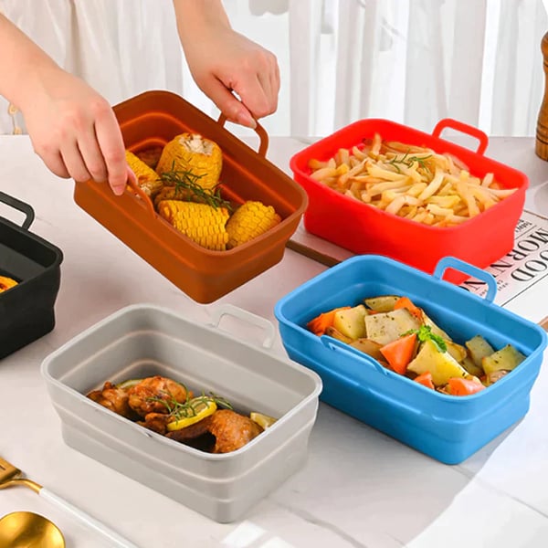 ZUSAMMENKLAPPBARE SILIKON-BACKFORM FÜR DIE HEISSLUFTFRITTEUSE
