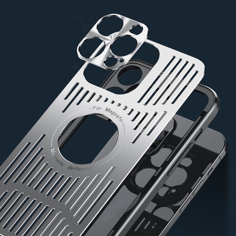 Pousbo® Hohle, sturzsichere und wärmeableitende Tasche aus Aluminiumlegierung für iPhone