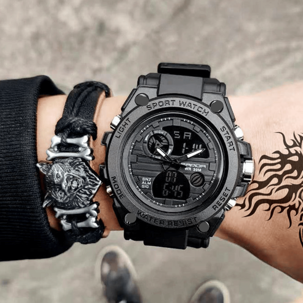 ⌚Sports Dual Display Fashion Multifunktionell vattentät Leuchtende Män's Watch