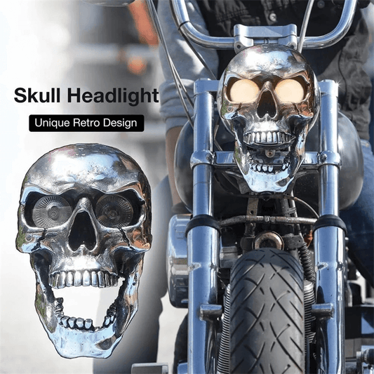 Ideales Geschenk - LED-Universal-Motorradscheinwerfer in Totenkopf-Form