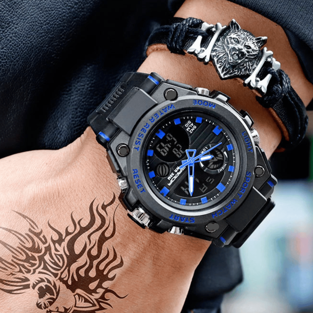 ⌚Sports Dual Display Fashion Multifunktionell vattentät Leuchtende Män's Watch